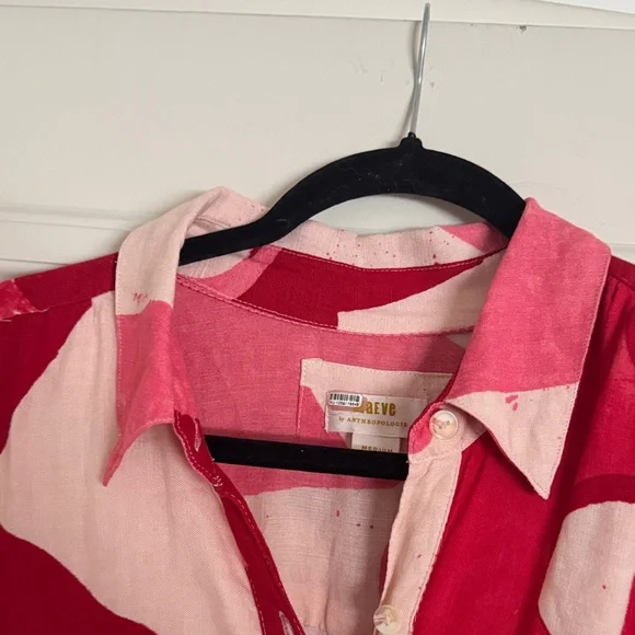 Anthropologie Maeve The Mona Linen Shirt Maxi Dress SZ M - Picture 10 of 13